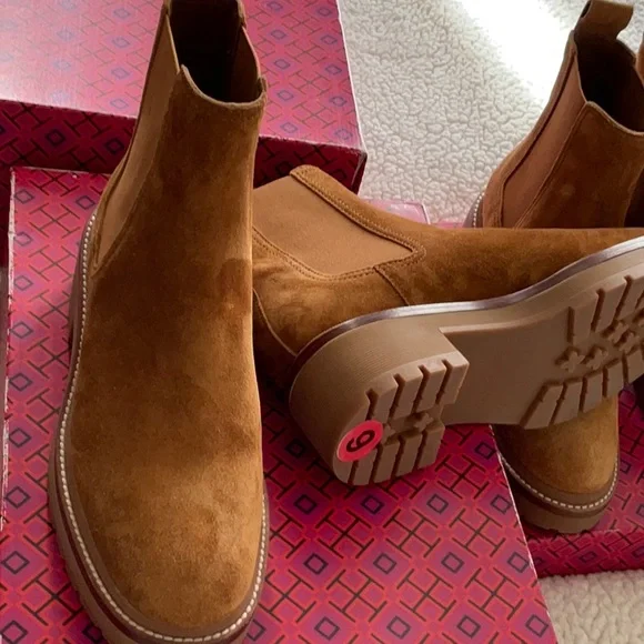 TORY BURC CHELSEA 50mm ANKLE BOOTS color brown size 5.5and 6 - Picture 10 of 10